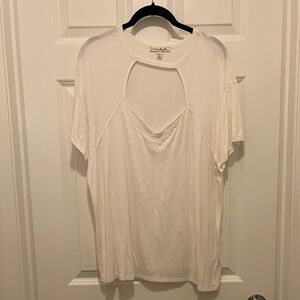 Express One Eleven Off White Cutout Tee